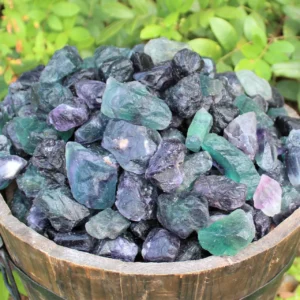 2 lb Bulk Lot Natural Rough Fluorite (Crystal Healing Raw Rock Mineral)